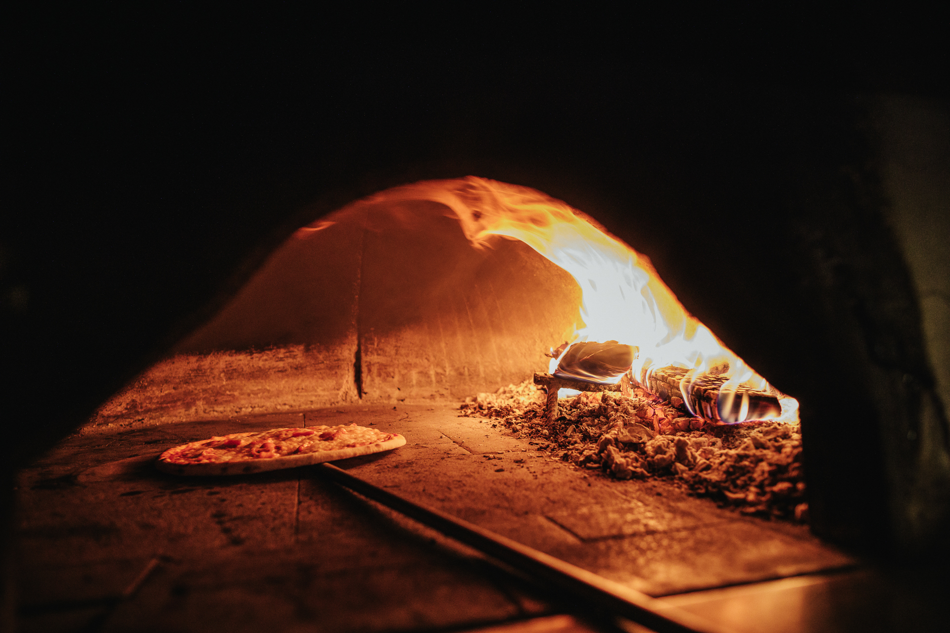 Pizzeria with wood oven